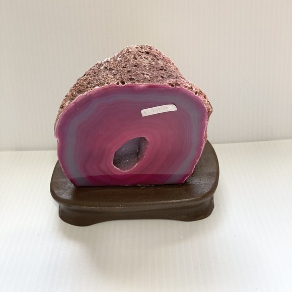 Polished Pink Lavender Natural Agate Geode from Brazil 4.5"  x 5"  x 3" … - Picture 5 of 17